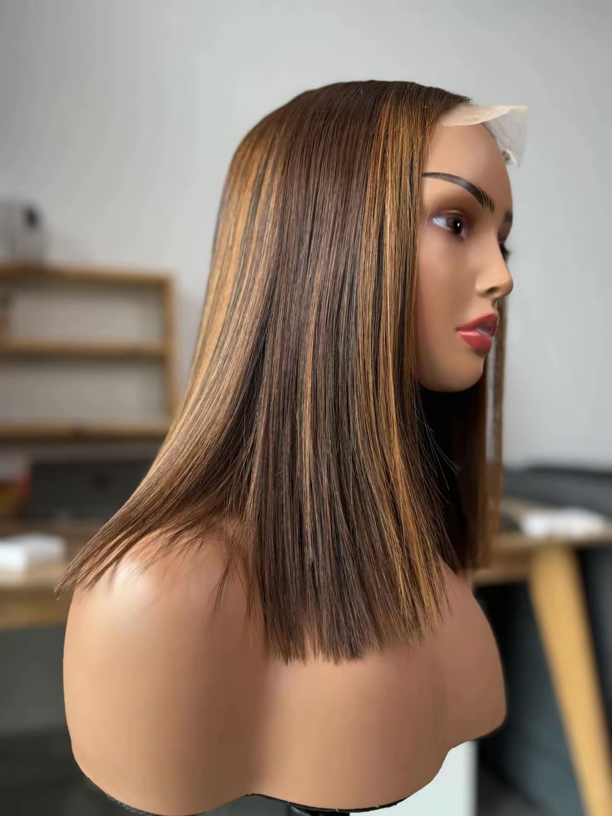12” Bone Straight Virgin Hair Wig – 2x6 Closure, 2 bundles + Lace